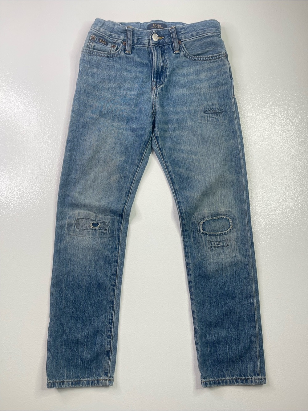 Polo Ralph Lauren The Sullivan Slim Distressed Light Wash Jeans Boys 10
